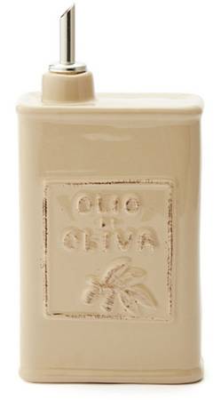Lastra Cappuccino (Tan Glaze) Oil Jar & Drizzle Spout
