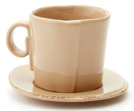 Lastra Cappuccino (Tan Glaze) Espresso Cup and Saucer Set