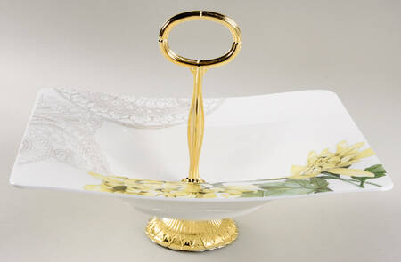 Quinsai Garden 6"-7" Handled Footed Nut Dish HC