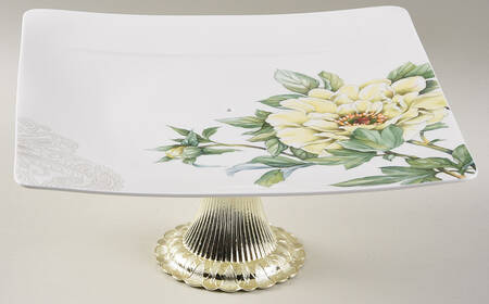 Quinsai Garden Cake Stand with 4"-5" Metal Pedestal  Hc