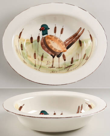 Wildlife 11" Oval Vegetable Bowl