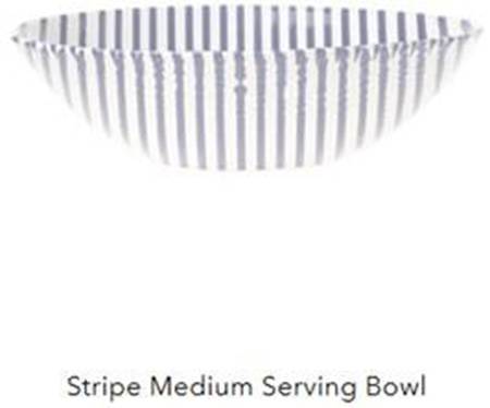 Net and Stripe 12" Round Serving Bowl