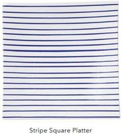 Net and Stripe 16" Square Serving Platter