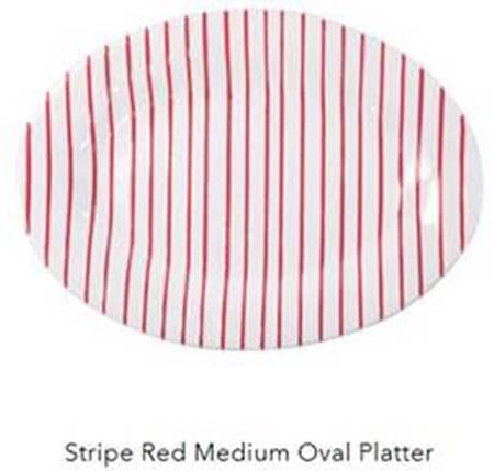 Net and Stripe 17" Oval Serving Platter
