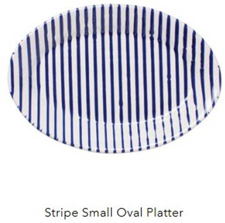 Net and Stripe 12" Oval Serving Platter