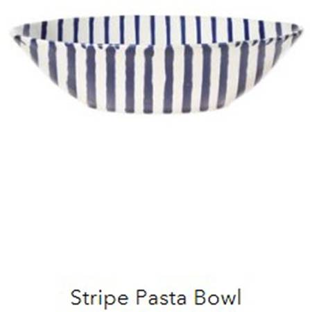 Net and Stripe 9" Individual Pasta Bowl