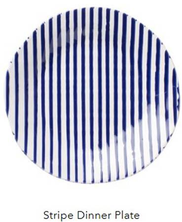 Net and Stripe Dinner Plate