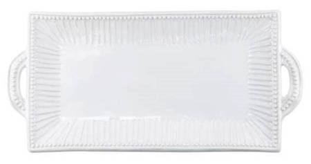 Incanto Stone White 20" Rectangular Handled Serving Platter
