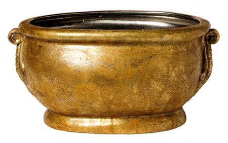 Mixed Metals Oval Cachepot