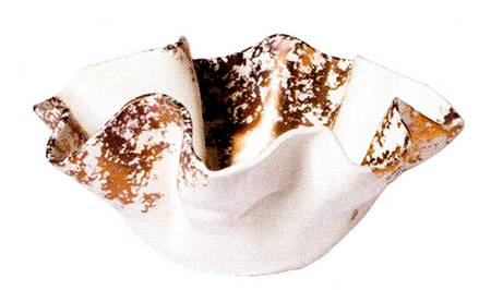 Scattered Gold Matte 13" Ruffled Bowl