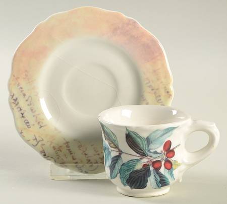 VIE159 Footed Demitasse Cup & Saucer Set