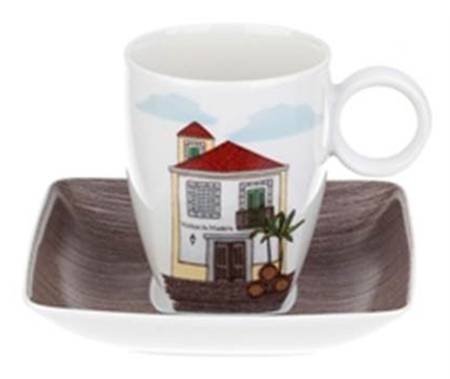 Alma Da Madeira Flat Demitasse Cup & Saucer Set