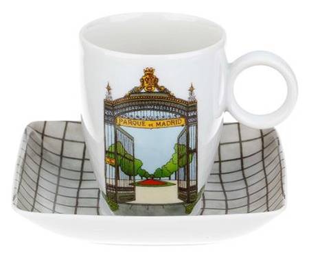 Alma de Madrid Flat Demitasse Cup & Saucer Set