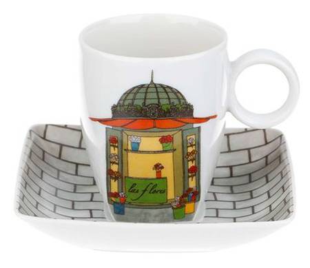 Alma de Madrid Flat Demitasse Cup & Saucer Set