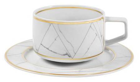 Carrara Flat Cup & Saucer Set