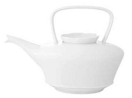 Crown White Teapot & Lid