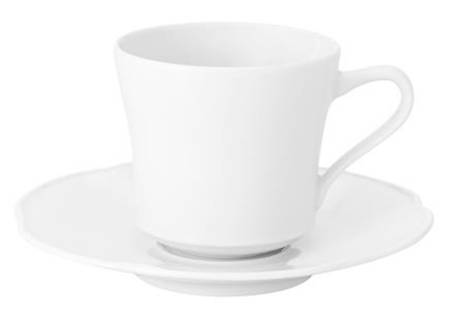 Crown White Flat Demitasse Cup & Saucer Set