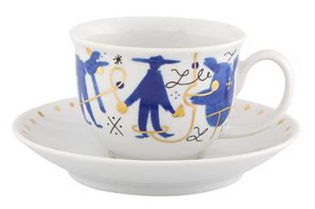 Folkifunki Flat Demitasse Cup & Saucer Set
