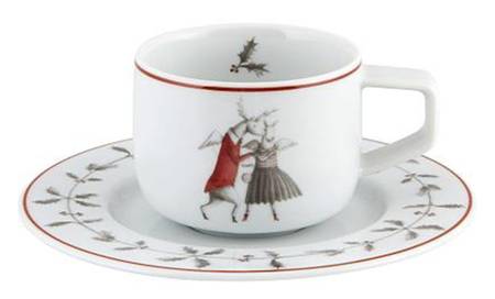 Noel Flat Demitasse Cup & Saucer Set
