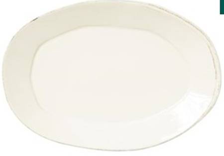 Lastra Linen (Light Cream-Off White Glaze) 18" Oval Serving Platter