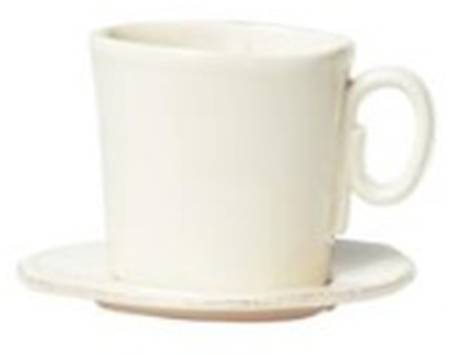 Lastra Linen (Light Cream-Off White Glaze) Espresso Cup and Saucer Set