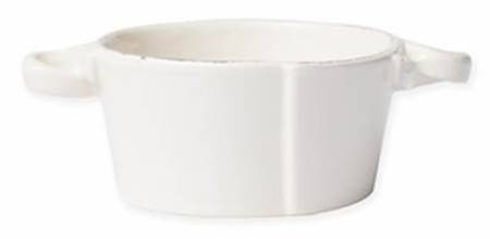 Lastra Linen (Light Cream-Off White Glaze) Individual Handled Bowl