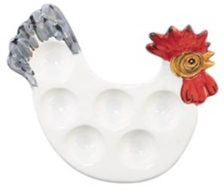 Fortunata Rooster Figural Deviled Egg Plate