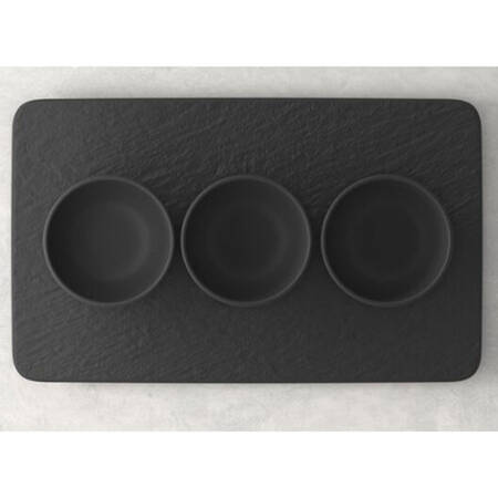 Manufacture Rock Dip Bowl Set-3 Bowls w/Tray