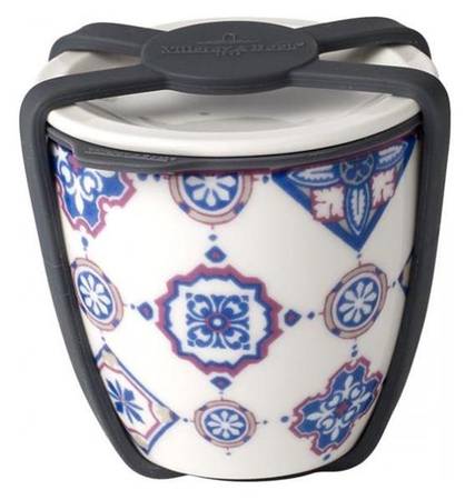 Indigo Caro Small Travel Bowl & Lid with Silicone Strap