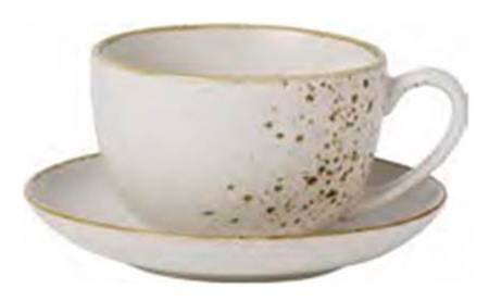 Stone Ware White Breakfast Cup & Saucer Set