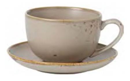 Stone Ware Brown Breakfast Cup & Saucer Set