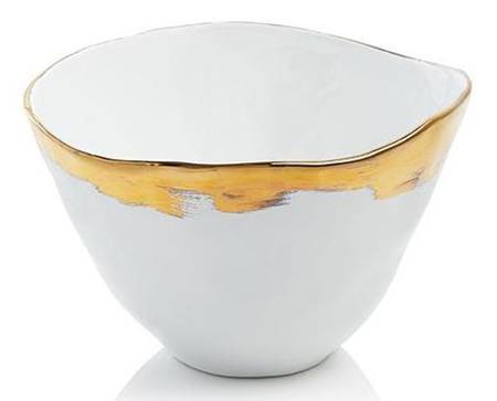 Gold Brushstroke 8" Round Serving Bowl
