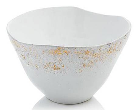 Gold Splatter 8" Round Serving Bowl