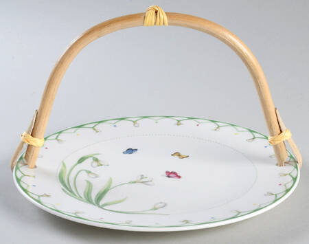 Colorful Spring 5 3/8"-5 5/8" Bamboo Handled Serving Plate  HC