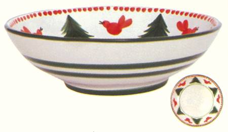 Uccello Rosso 12" Round Serving Bowl