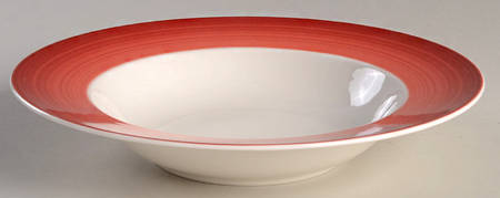 Colorful Life Deep Red Large Rim Soup Bowl