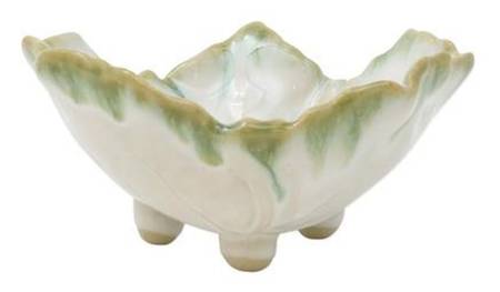 Foglia Stone Footed Dessert Bowl