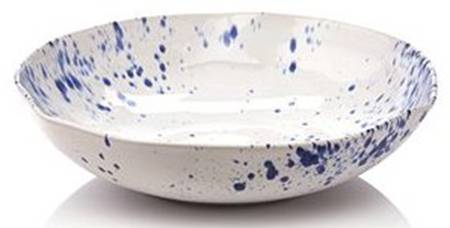Aurora Ocean Splatter 12" Shallow Round Bowl