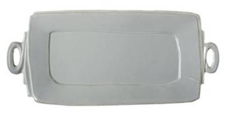 Lastra Light Gray 16" Rectangular Handled Tray