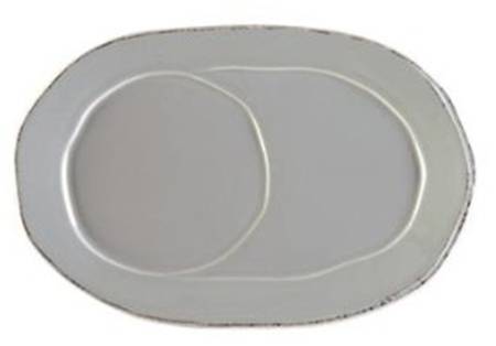 Lastra Light Gray Oval Snack Tray