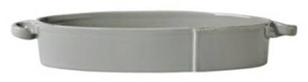 Lastra Light Gray 17" Oval Baker
