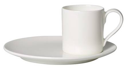 Metrochic Blanc (Metro Chic Blanc) Flat Cup & Saucer Set