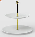 Metrochic Blanc (Metro Chic Blanc) 2 Tiered Serving Tray (Dinner & Salad Plate)
