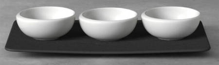 Newmoon Dip Bowl Set-3 Bowls w/Tray