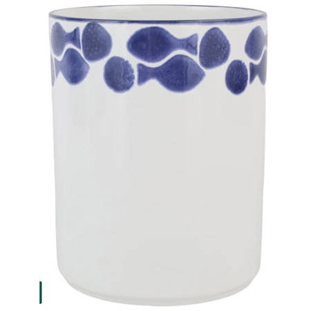 Santorini Fish China Waste Basket