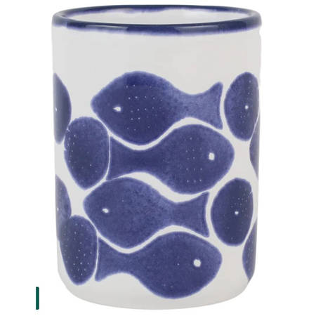 Santorini Fish China Bathroom Tumbler