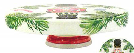 Nutcrackers 12" Diameter Pedestal Cake Stand
