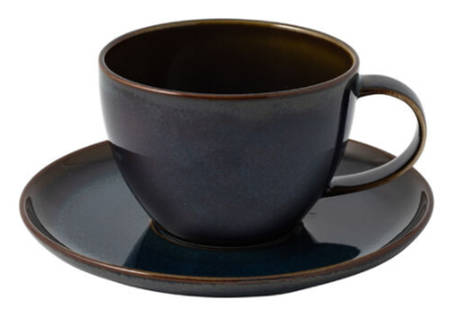 Crafted Denim Flat Cup & Saucer Set