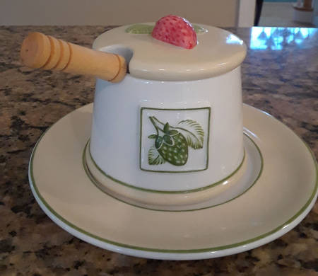 Farmer's Breakfast Jam/Jelly & Lid w/Underplate & Spoon