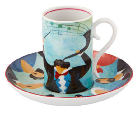 Fur Beethovan Flat Demitasse Cup & Saucer Set